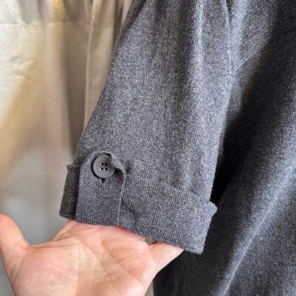 Axcess Gray Cardigan with Relaxed Fit and Rounded Neckline - Picture 4 of 10